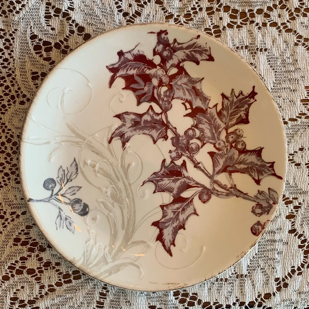 Williams-Sonoma 4 Winter Toile Plates